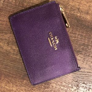 COACH Mini Skinny ID Case in Dark Purple